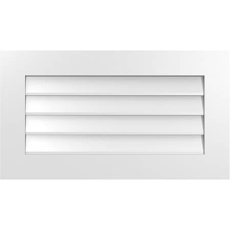 Ekena Millwork Vertical Surface Mount PVC Gable Vent: Non-Functional, w/3-1/2"W x 1"H, Standard Frame, 32"W x 18"H GVPVE32X1801SN